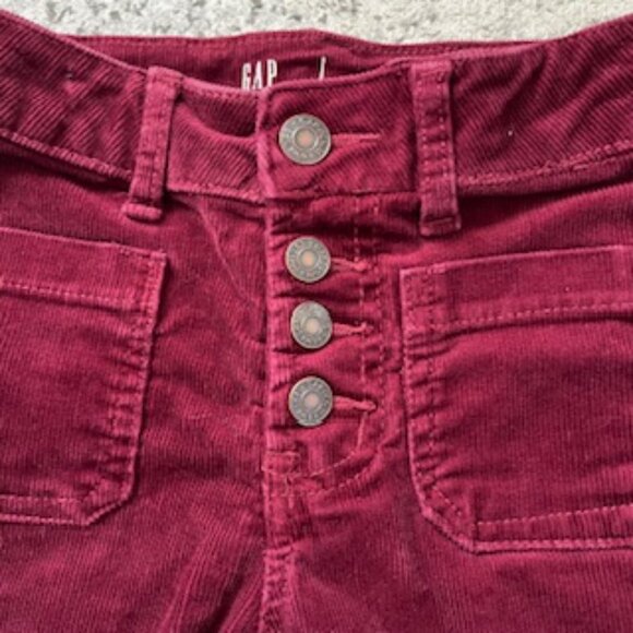 🧡3/15 GAP 70s Flair High Rise Corduroy Pants Adjustable Waist Kids 6 SLIM - Picture 2 of 10